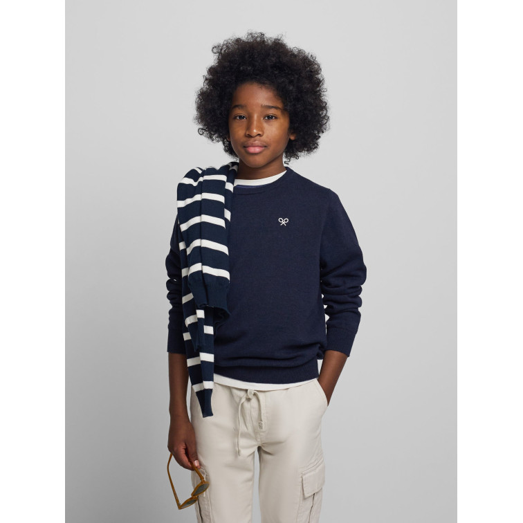 JERSEY PUNTO LOGO BORDADO NIÑO SILBON FIT REGULAR