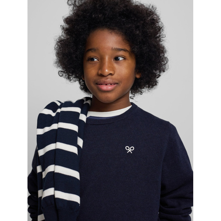 JERSEY PUNTO LOGO BORDADO NIÑO SILBON FIT REGULAR