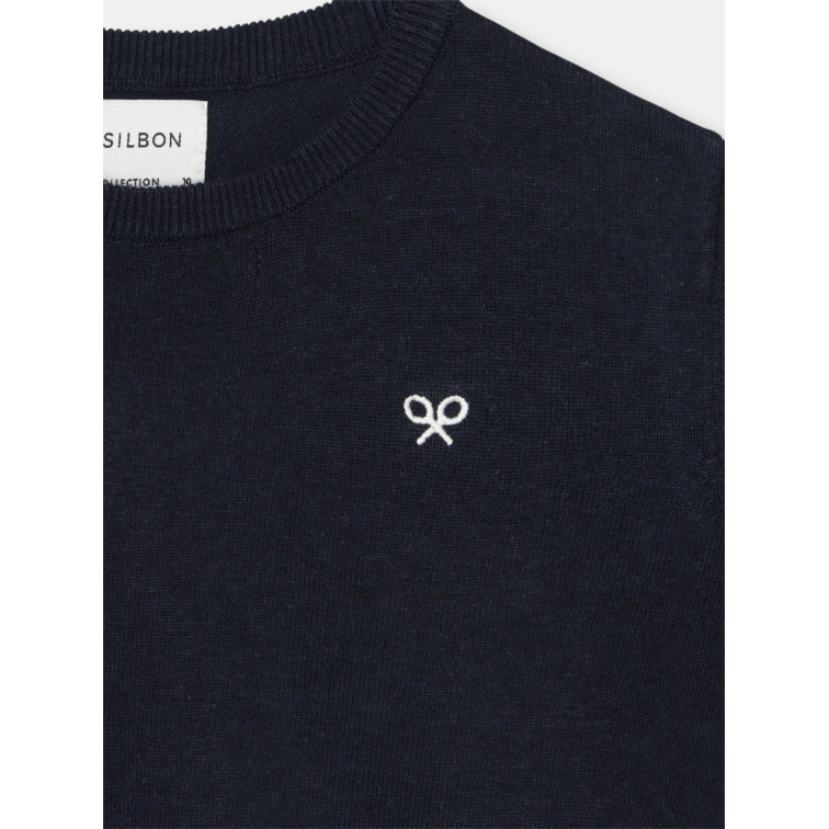 JERSEY PUNTO LOGO BORDADO NIÑO SILBON FIT REGULAR
