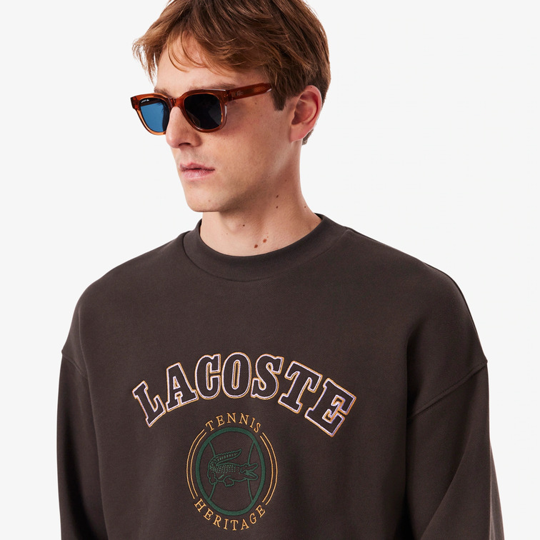 SUDADERA HOMBRE LACOSTE CON BORDADO HERITAGE