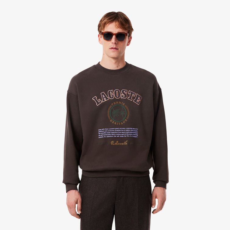 SUDADERA HOMBRE LACOSTE CON BORDADO HERITAGE