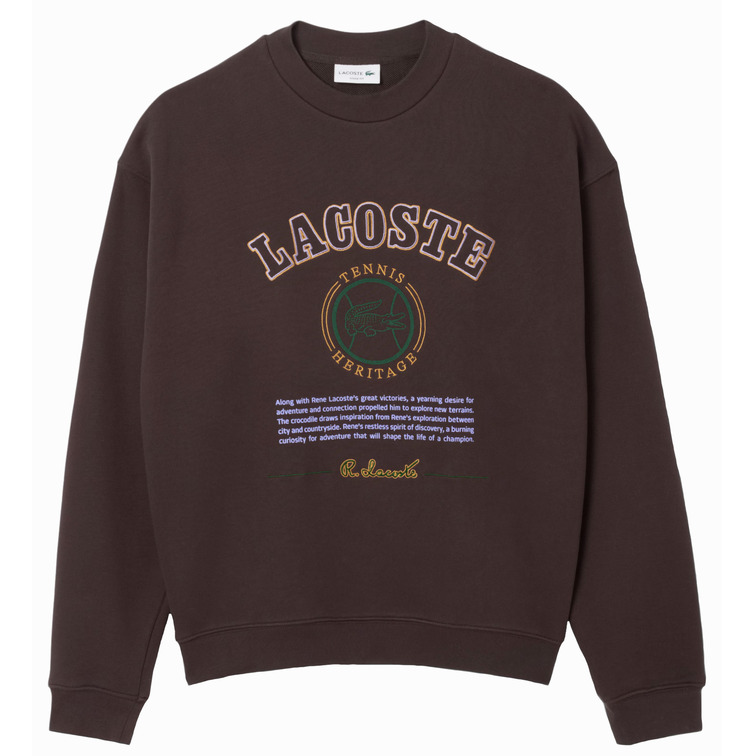 SUDADERA HOMBRE LACOSTE CON BORDADO HERITAGE