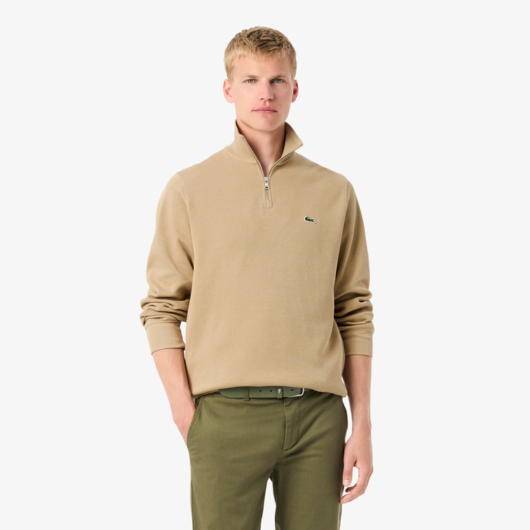 SUDADERA HOMBRE LACOSTE DE INTERLOCK CON CUELLO ALTO Y CREMALLERA