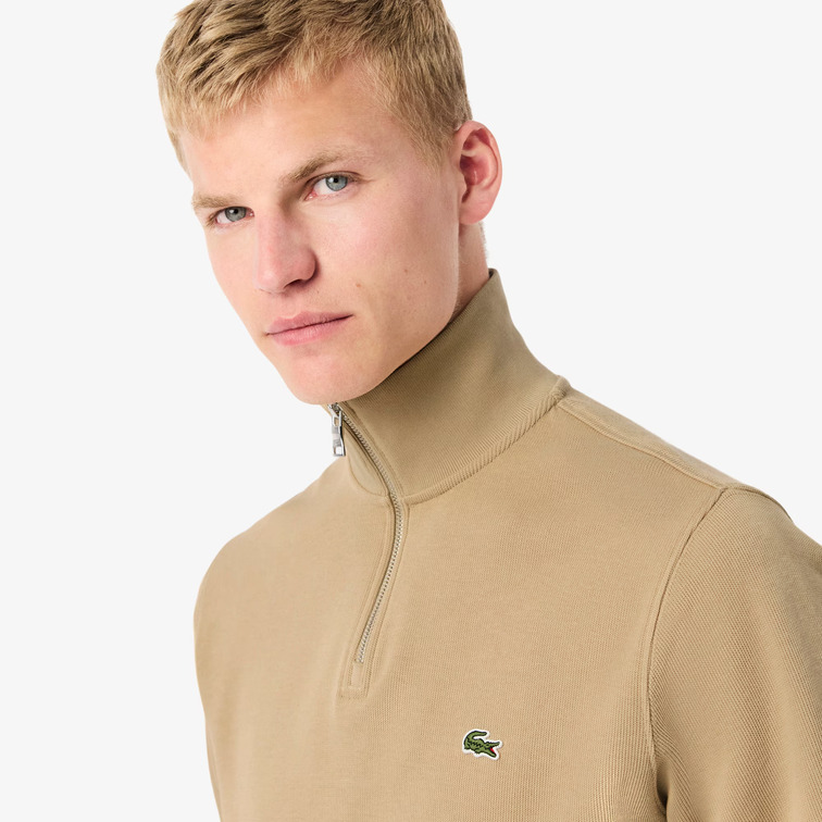SUDADERA HOMBRE LACOSTE DE INTERLOCK CON CUELLO ALTO Y CREMALLERA