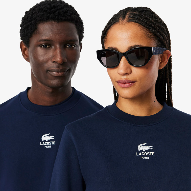 SUDADERA UNISEX LACOSTE DE FELPA ESTAMPADA