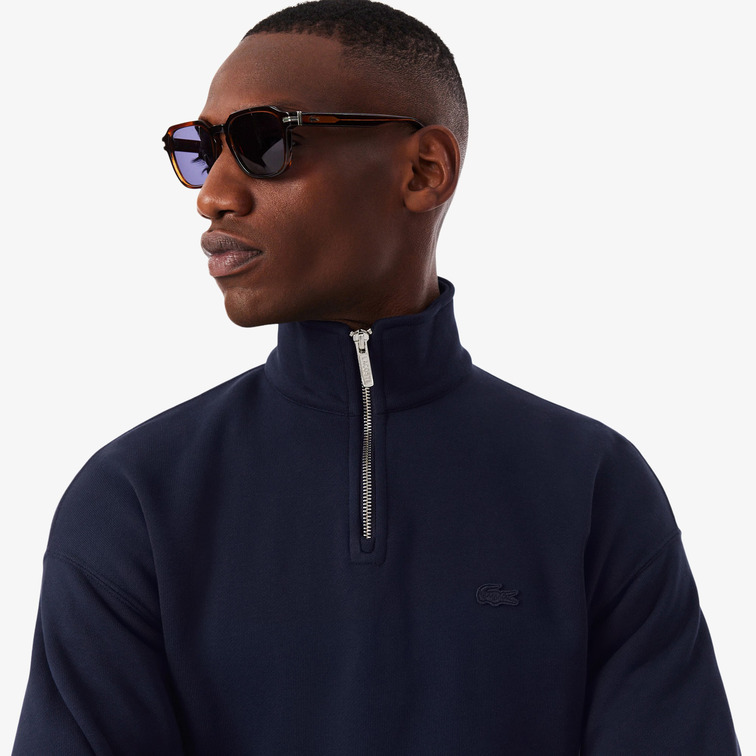 SUDADERA UNISEX LACOSTE DE FELPA GRUESA CON CREMALLERA EN CUELLO