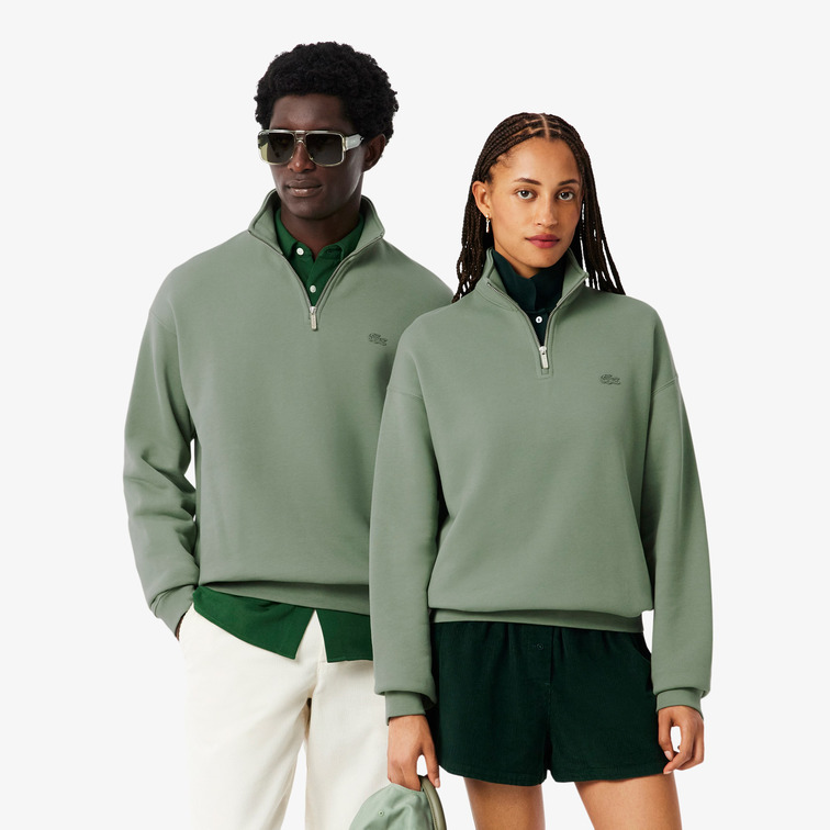 SUDADERA UNISEX LACOSTE DE FELPA GRUESA CON CREMALLERA EN CUELLO