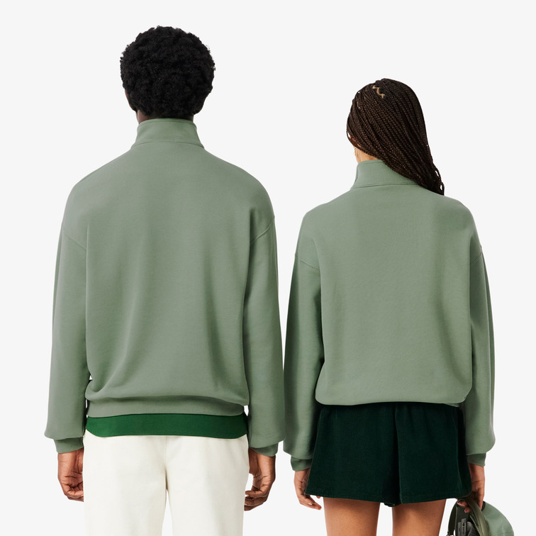 SUDADERA UNISEX LACOSTE DE FELPA GRUESA CON CREMALLERA EN CUELLO