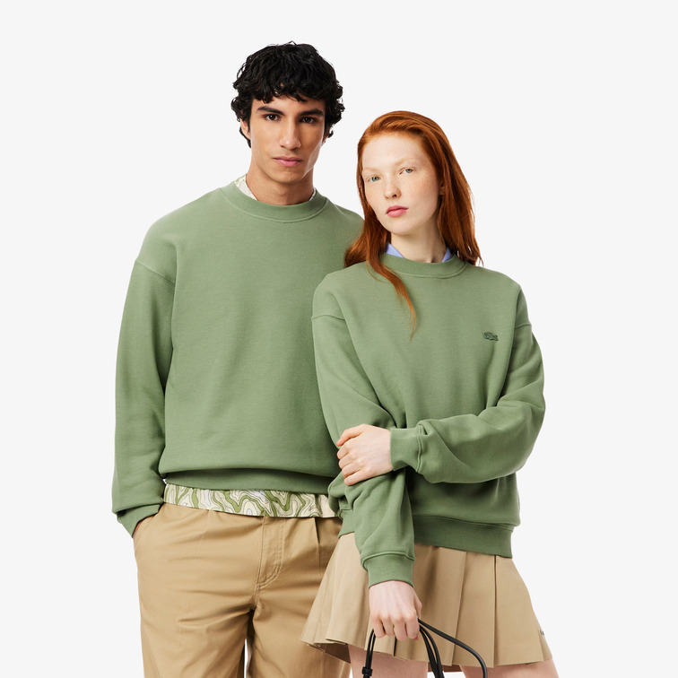 SUDADERA UNISEX LACOSTE DE FELPA GRUESA Y FIT AMPLIO