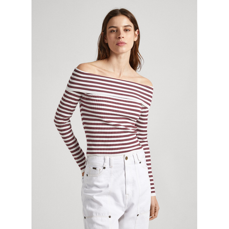 TOP ESCOTE BARDOT ESTAMPADO RAYAS MUJER PEPE JEANS DANNA