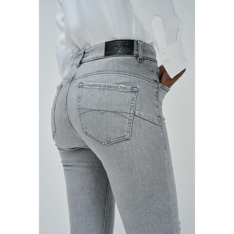 VAQUERO MUJER SALSA JEANS FAITH FIT CROPPED SLIM TIRO ALTO