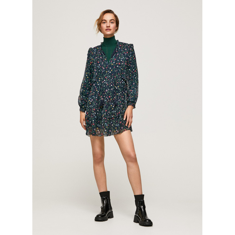 VESTIDO CON VOLANTES MUJER PEPE JEANS DEMI