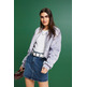 CAZADORA BOMBER CROPPED DE SATÉN MUJER ESPRIT