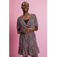 MINIVESTIDO FLORAL CON CINTURA FRUNCIDA MUJER ESPRIT