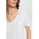 CAMISETA CON CUELLO PICO Y COSTURAS DECORATIVAS MUJER ESPRIT