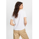CAMISETA CON CUELLO PICO Y COSTURAS DECORATIVAS MUJER ESPRIT