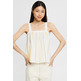 TOP A RAYAS EN MEZCLA DE LINO MUJER ESPRIT