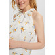 BLUSA CON ESTAMPADO FLORAL EN MEZCLA DE LINO MUJER ESPRIT