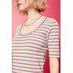 CAMISETA DE JERSEY A RAYAS MULTICOLOR MUJER ESPRIT
