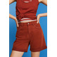 SHORTS DE SARGA DE TIRO ALTO MUJER ESPRIT