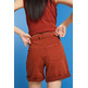 SHORTS DE SARGA DE TIRO ALTO MUJER ESPRIT