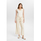 PANTALÓN CULOTTE CROP EN MEZCLA DE ALGODÓN Y LINO MUJER ESPRIT