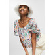 BLUSA ESTAMPADA CON ESCOTE CUADRADO MUJER ESPRIT