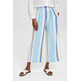 PANTALÓN CULOTTE A RAYAS EN MEZCLA DE LINO MUJER ESPRIT