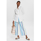 PANTALÓN CULOTTE A RAYAS EN MEZCLA DE LINO MUJER ESPRIT