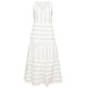 VESTIDO MIDI CON RAYAS BORDADAS MUJER ESPRIT
