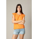 BLUSA MUJER DEELUXE CON VOLANTES CALADOS