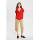 BLUSA CON CUELLO EN PICO MUJER ESPRIT