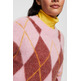 JERSEY CON DISEÑO DE ROMBOS EN MEZCLA DE LANA MUJER ESPRIT