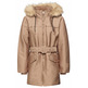 PARKA CON CAPUCHA DE PELO SINTÉTICO MUJER ESPRIT