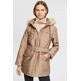 PARKA CON CAPUCHA DE PELO SINTÉTICO MUJER ESPRIT