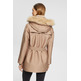 PARKA CON CAPUCHA DE PELO SINTÉTICO MUJER ESPRIT