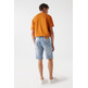 VAQUERO HOMBRE SALSA JEANS SHORT S-ACTIV MEDIUM BLUE WASH