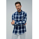 CAMISA HOMBRE SALSA JEANS SLIM FIT SHIRT INDIGO PLAID