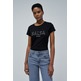 CAMISETA MUJER SALSA JEANS T-SHIRT WITH GLITTER BRANDING