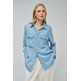 CAMISA LIGHTDENIM MUJER SALSA JEANS CON BRILLO FIT HOLGADO