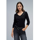 CAMISETA MUJER  SALSA JEANS V-NECK BRANDING LONG SLEEVE