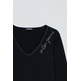 CAMISETA MUJER  SALSA JEANS V-NECK BRANDING LONG SLEEVE