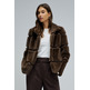 ABRIGO MUJER SALSA JEANS FAUX FUR COAT WITH PU SECTIONS