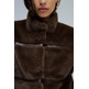 ABRIGO MUJER SALSA JEANS FAUX FUR COAT WITH PU SECTIONS
