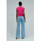 CAMISETA ASIMÉTRICA MUJER SALSA JEANS CON APLICACIÓN DORADA