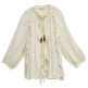 CAMISA MUJER  SALSA JEANS RUFFLE BLOUSE W/BUTTONS 3/4 SL