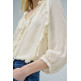 CAMISA MUJER  SALSA JEANS RUFFLE BLOUSE W/BUTTONS 3/4 SL