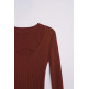CAMISETA MUJER  SALSA JEANS LUREX KNIT LONG SLEEVE W/ FRON
