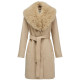 ABRIGO MUJER  SALSA JEANS GRACE WOOL COAT WITH FUR