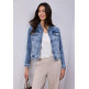 MUJER QR STYLE JACKET,MID BLUE WASHE 17790